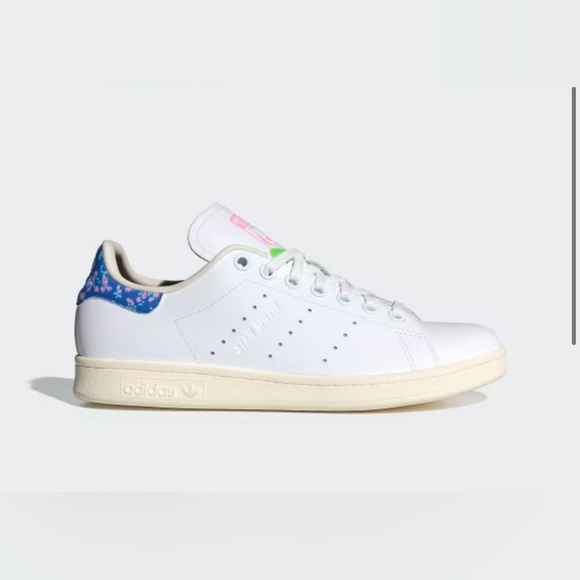 Classic White Adidas Stan Smith Floral Sneakers Women’s Sz 8.5 NEW! Sold Out - Picture 8 of 8